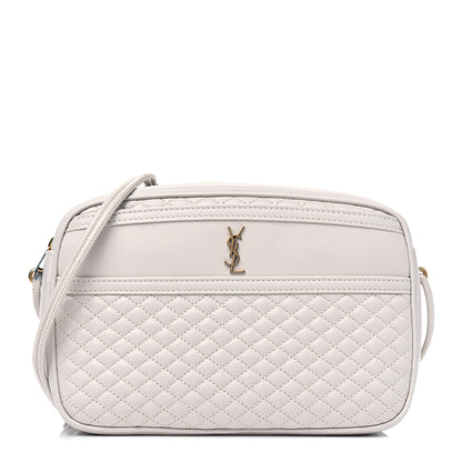 Saint Laurent Lambskin Quilted Victoire Camera Bag Blanc Vintage 1 of 5