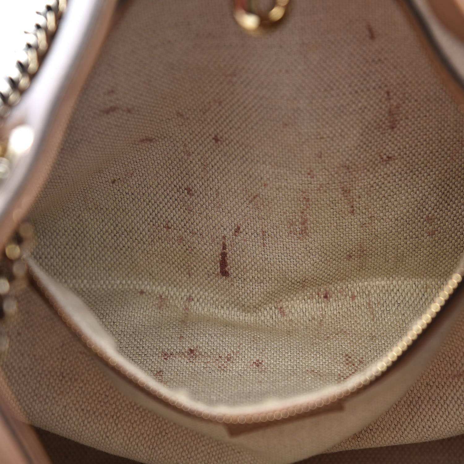 Gucci Pebbled Calfskin Medium Soho Chain Shoulder Bag Rose Beige 8 of 17