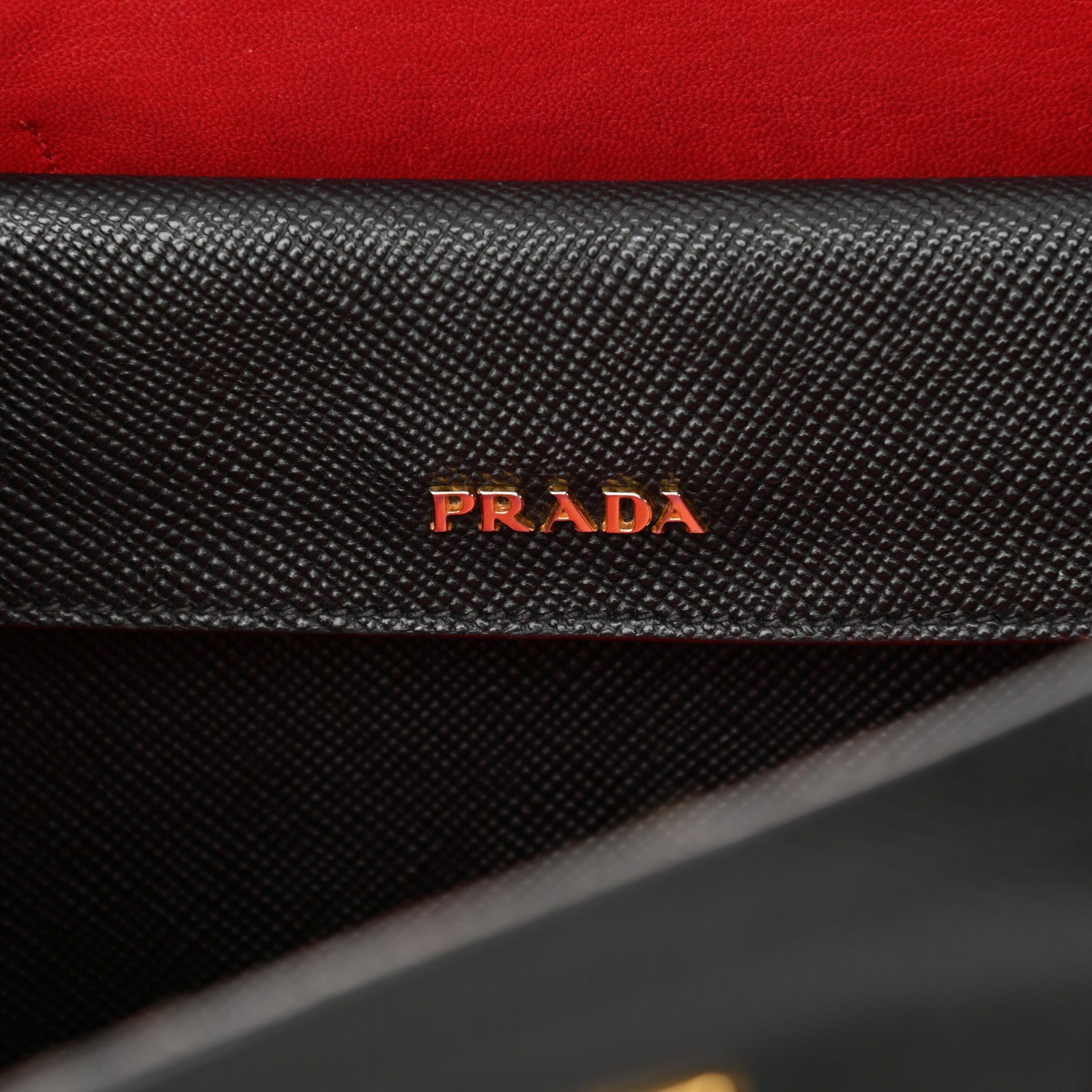 Prada Saffiano Cuir Medium Double Bag Black Fuoco 6 of 24