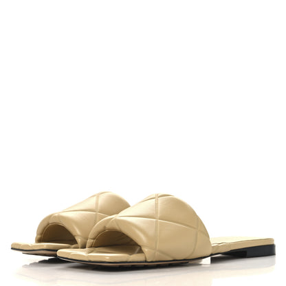 Bottega Veneta Nappa Quilted Rubber Lido Flat Sandals 39.5 Cane Sugar 4 of 9