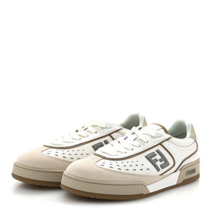 Fendi Suede Calfskin Womens Fendi Match Low Top Sneakers 39.5 White 4 of 9