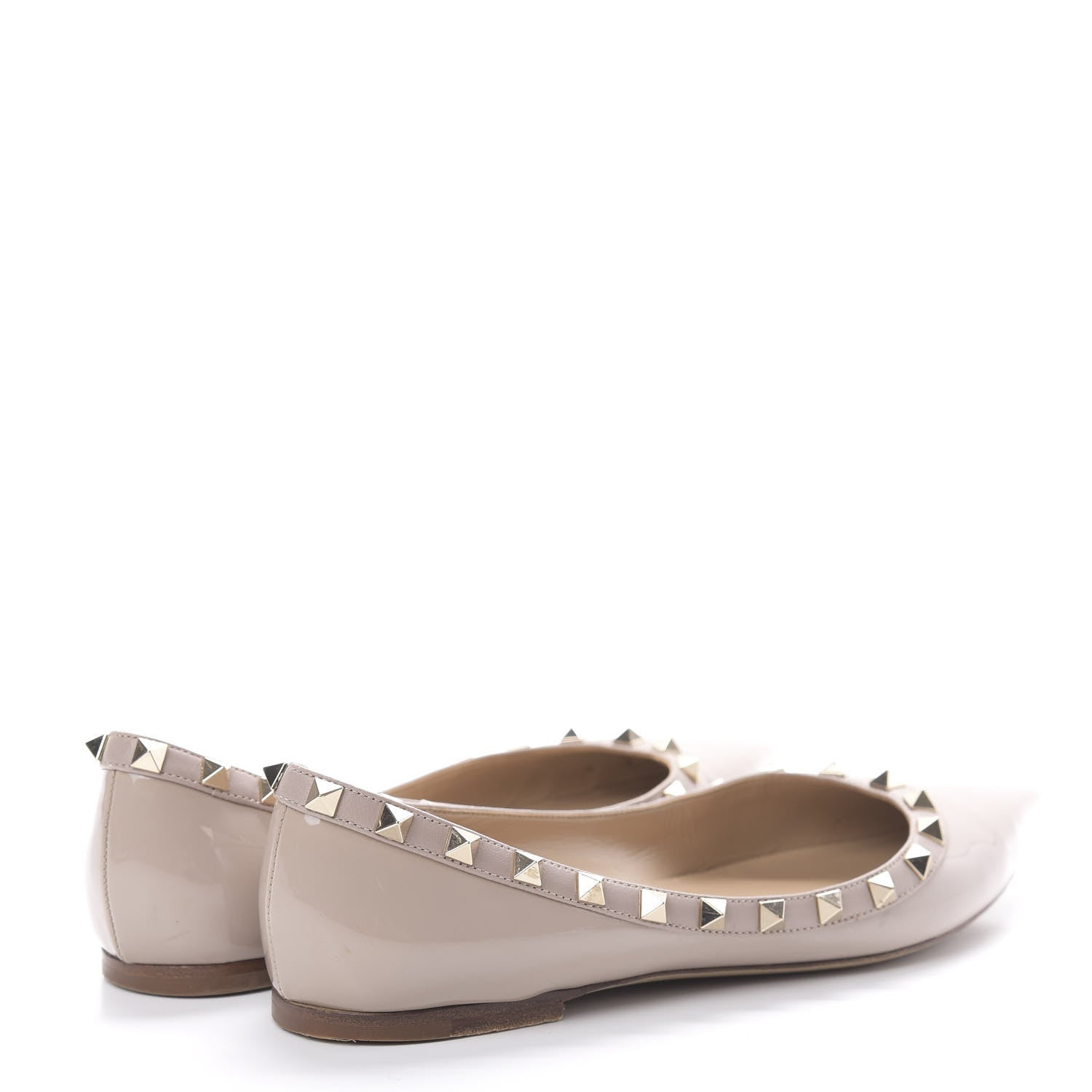 Valentino Garavani Patent Rockstud Ballerina Flats 38.5 Poudre 4 of 14