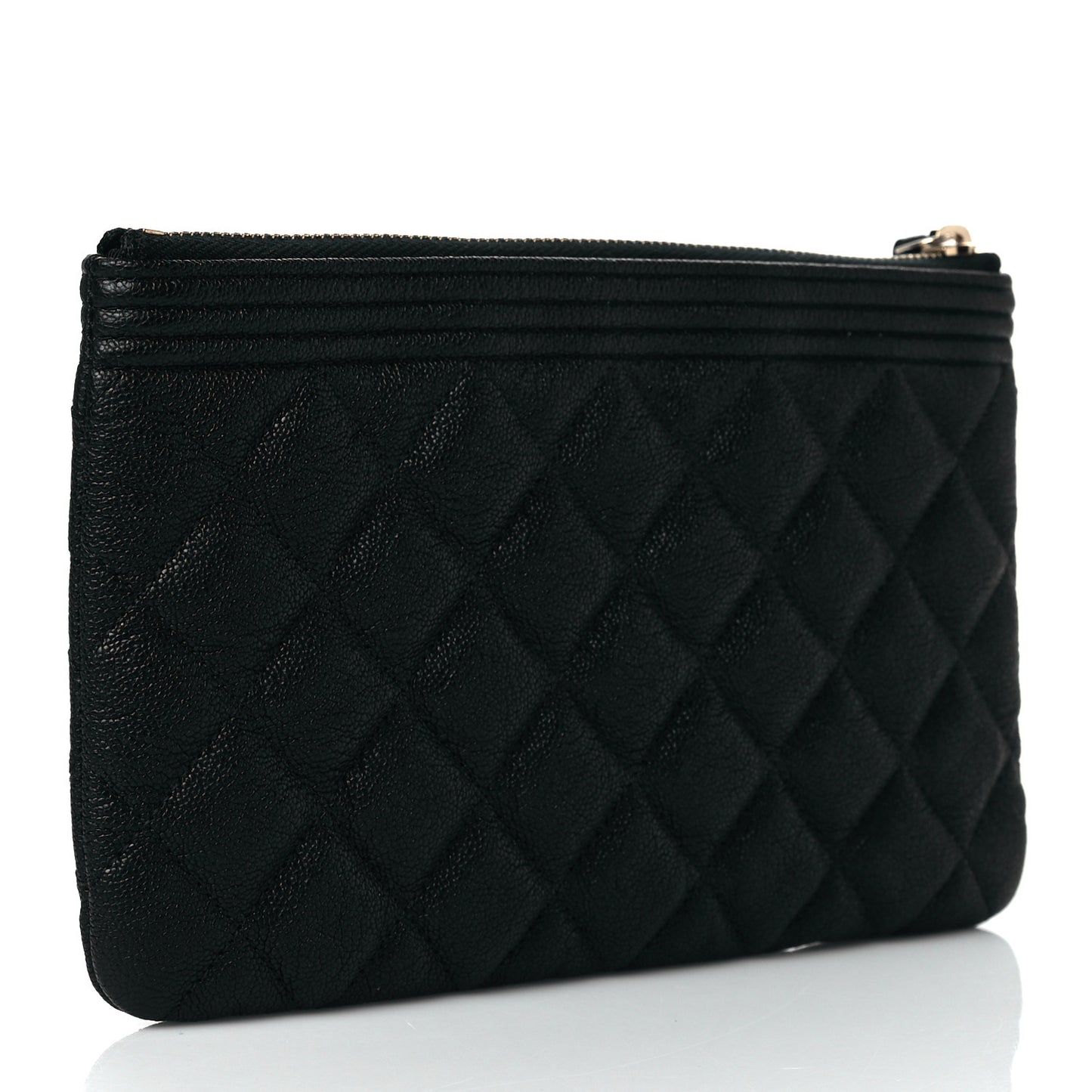Caviar Quilted Small Boy Cosmetic Case Black
