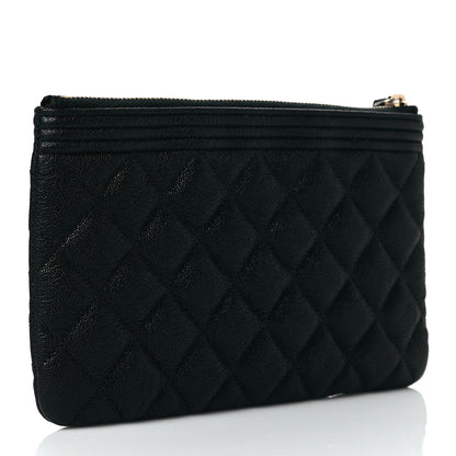 Chanel Caviar Quilted Small Boy Cosmetic Case Black 3 of 9