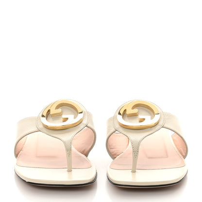 Gucci Malaga Kid Blondie Thong Sandals 37.5 Mystic White 3 of 10