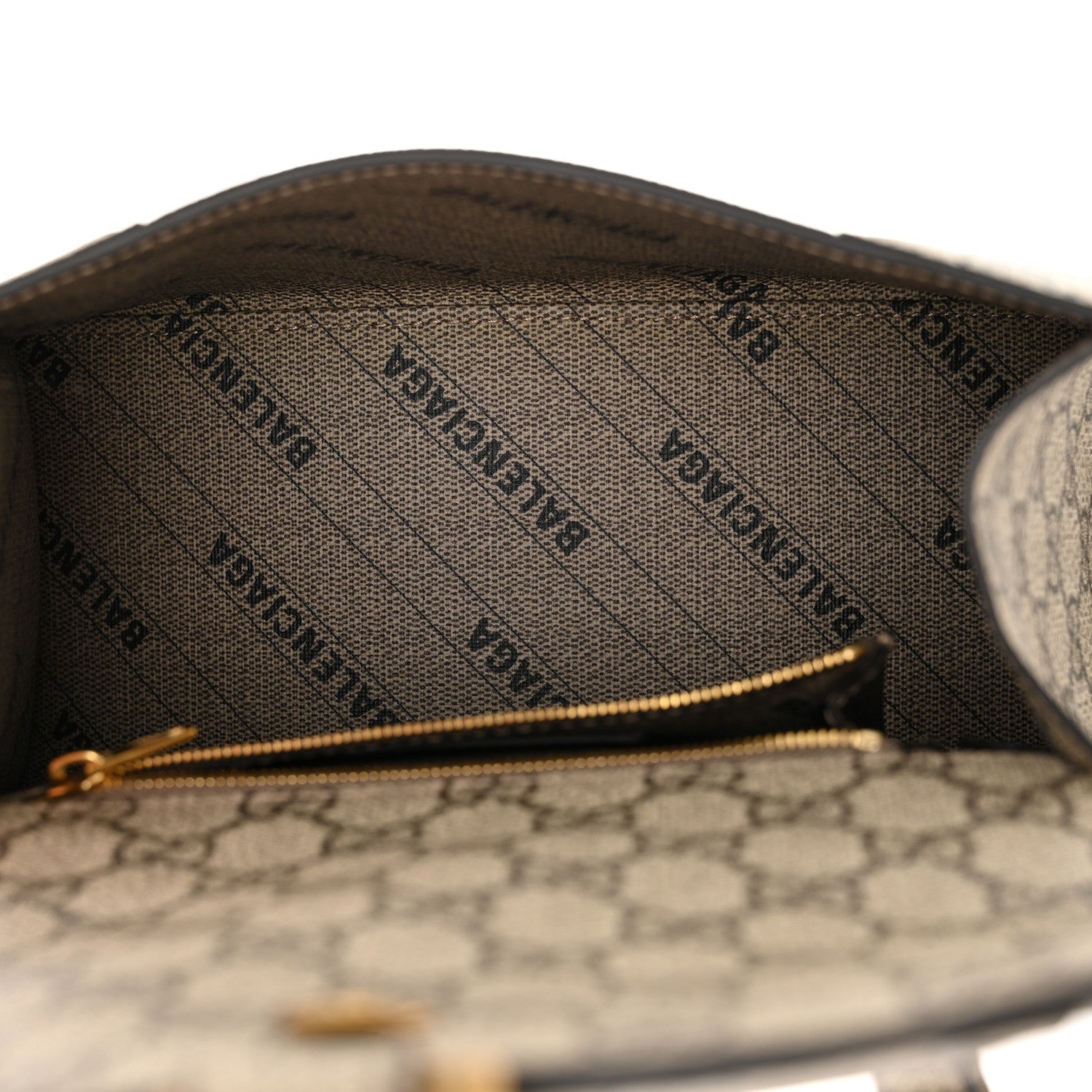 Balenciaga X GUCCI GG Supreme Monogram Small Hourglass Top Handle Bag Beige Ebony 5 of 10