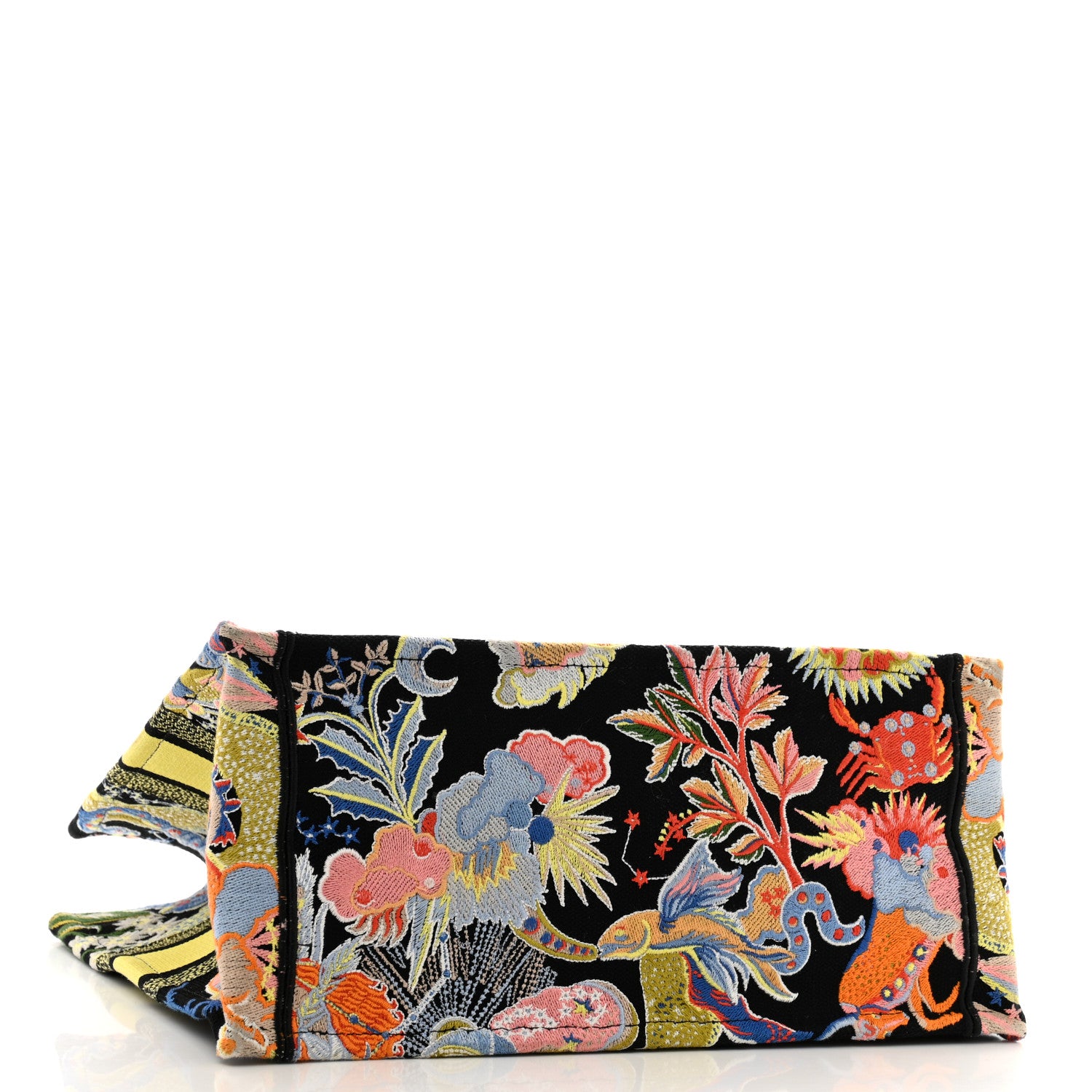 Christian Dior Canvas Zodiac Fantastico Embroidered Medium Book Tote Black Multicolor 4 of 14