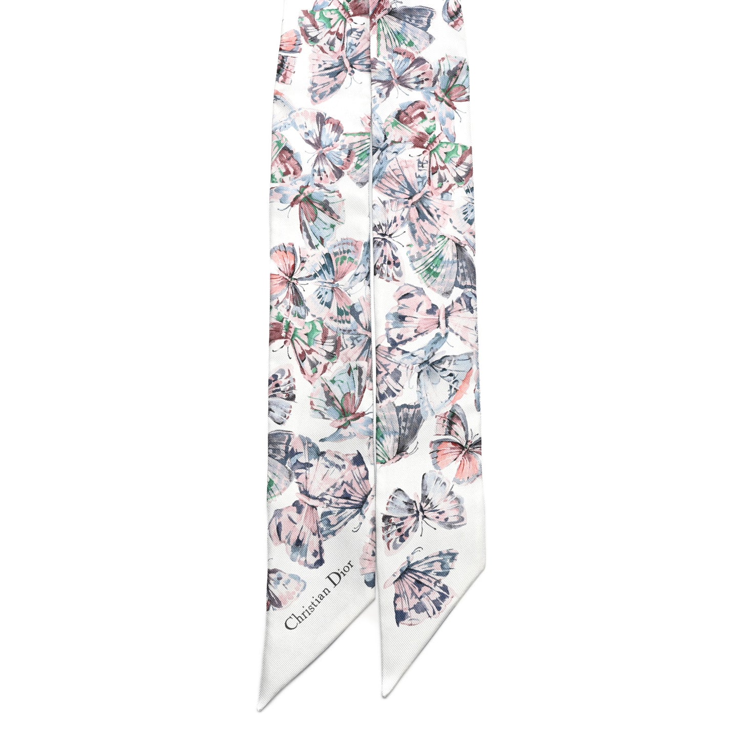 Silk Toile De Jouy Papillon Mitzah Scarf White Blue