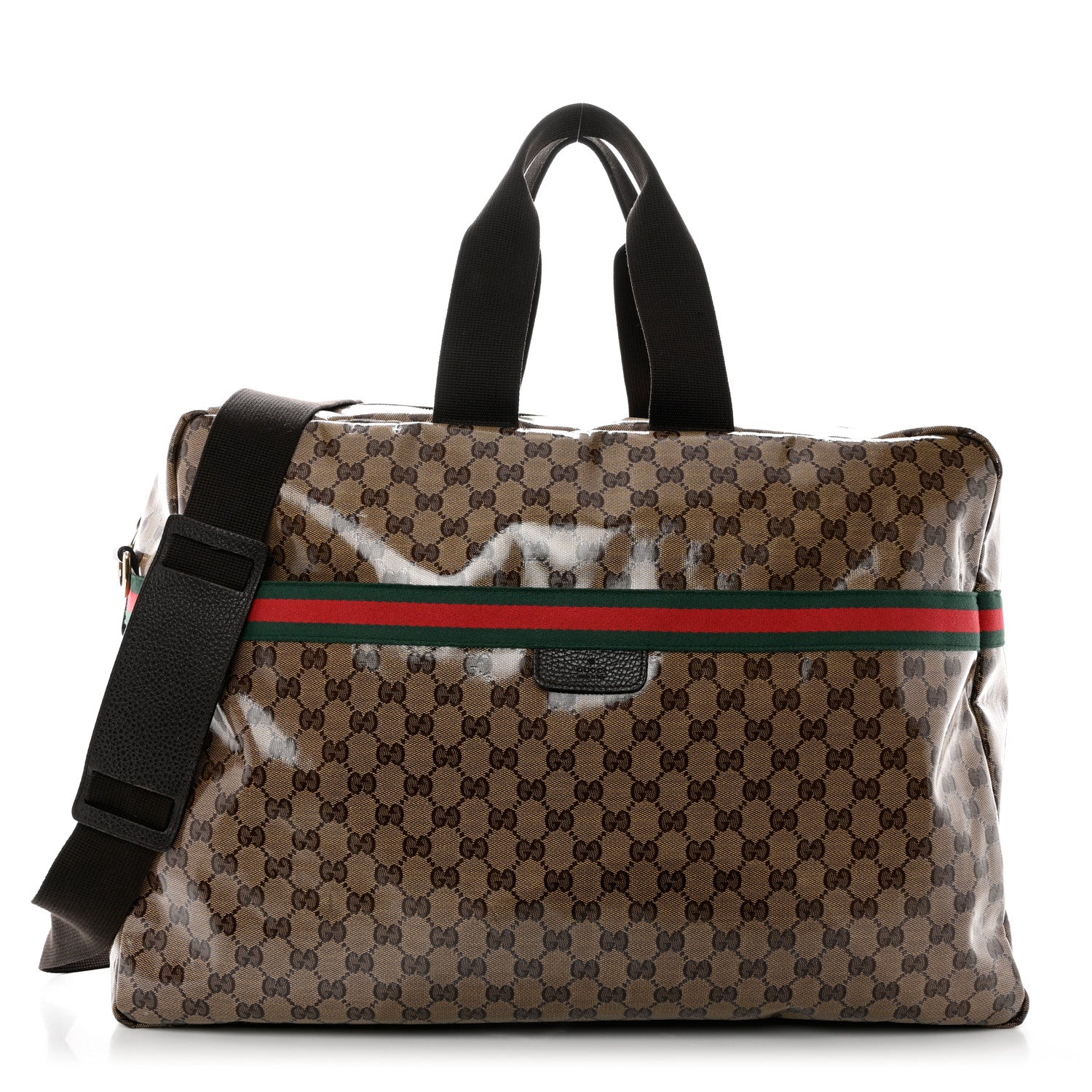 Gucci Crystal Monogram Web Large Carry On Duffle Bag Brown 1 of 12