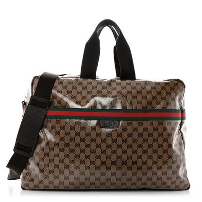 Gucci Crystal Monogram Web Large Carry On Duffle Bag Brown 1 of 12