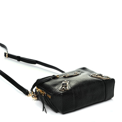 Balenciaga Chevre Gold Metallic Edge Hardware XS Reporter Crossbody Black 4 of 9