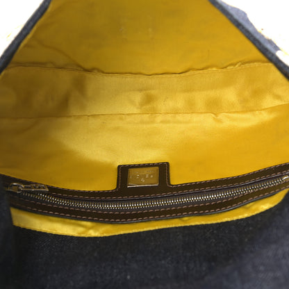 Fendi Denim Embroidered Baguette Blue Multicolor 5 of 12