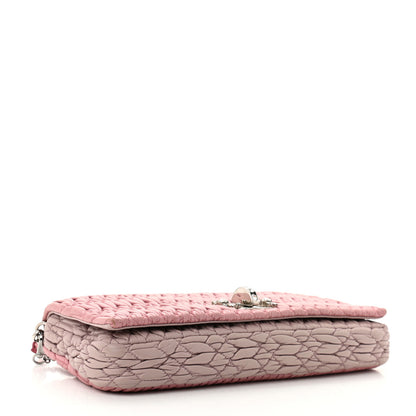 Miu Miu Nappa Matelasse Crystal Flap Clutch Pink 4 of 13