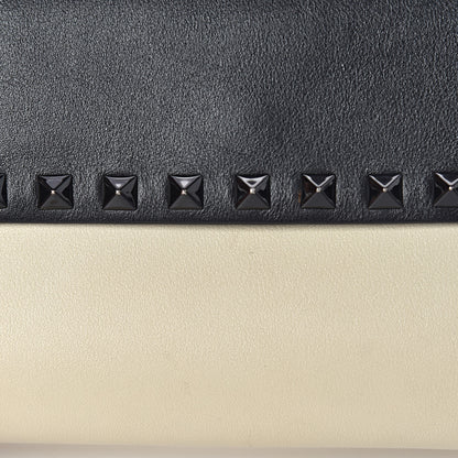 Valentino Garavani Vitello Rockstud Double Flap Crossbody Bag Black Light Ivory 9 of 12