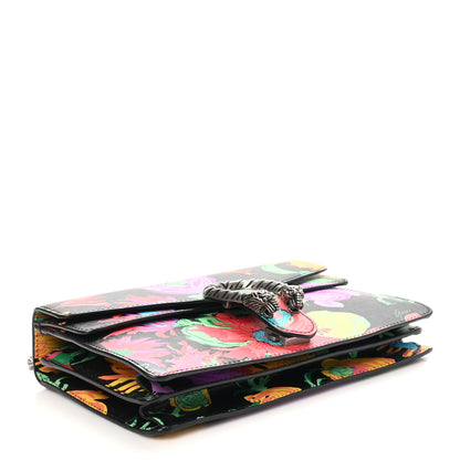 Gucci New Shangai Calfskin Jenny Floral Print Small Dionysus Shoulder Bag Black Pink 4 of 10
