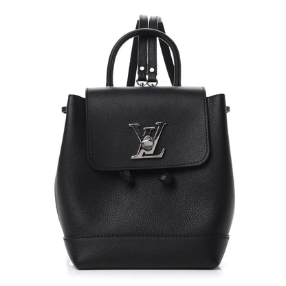 Louis Vuitton Calfskin Lockme Mini Backpack Black 1 of 8