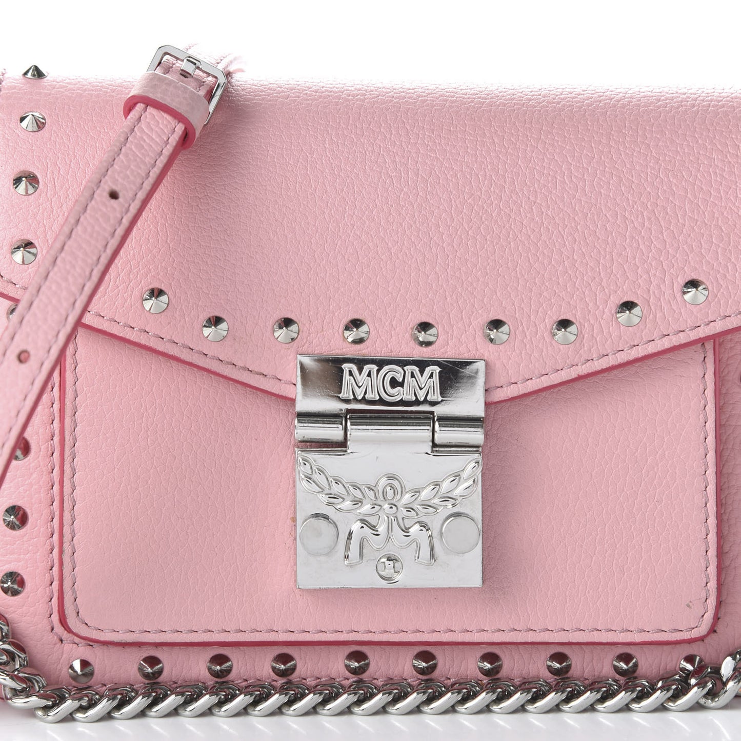 Calfskin Studded Mini Patricia Crossbody Bag Pink Blush