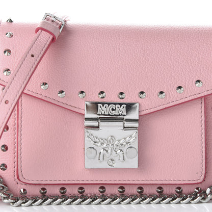 MCM Calfskin Studded Mini Patricia Crossbody Bag Pink Blush 18 of 25