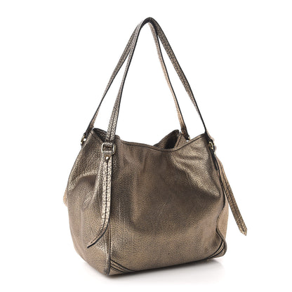 Burberry Metallic Grainy Calfskin Small Canterbury Tote Gold 3 of 13