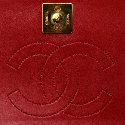 Chanel Lambskin Quilted Wallet On Chain WOC Red 6 of 13