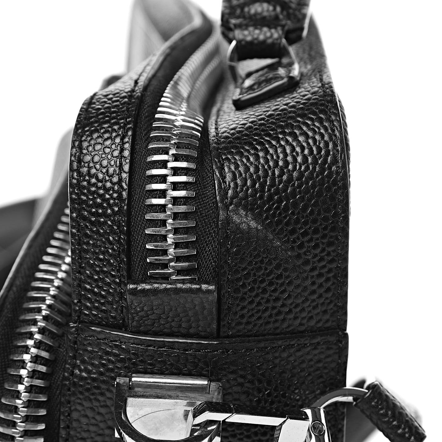 Pebbled Calfskin Rafael Crossbody Bag Black