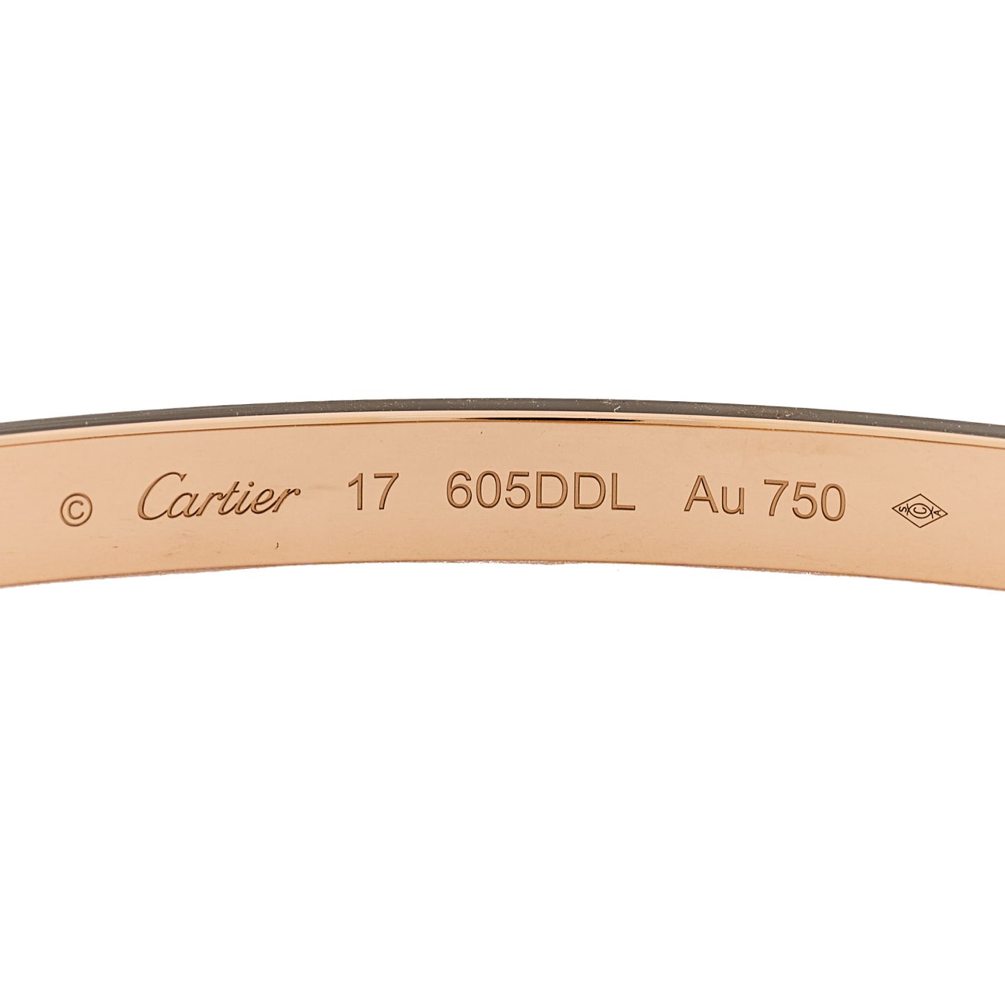18K Pink Gold Medium LOVE Bracelet 17