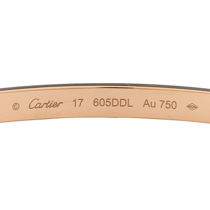 Cartier 18K Pink Gold Medium LOVE Bracelet 17 7 of 10