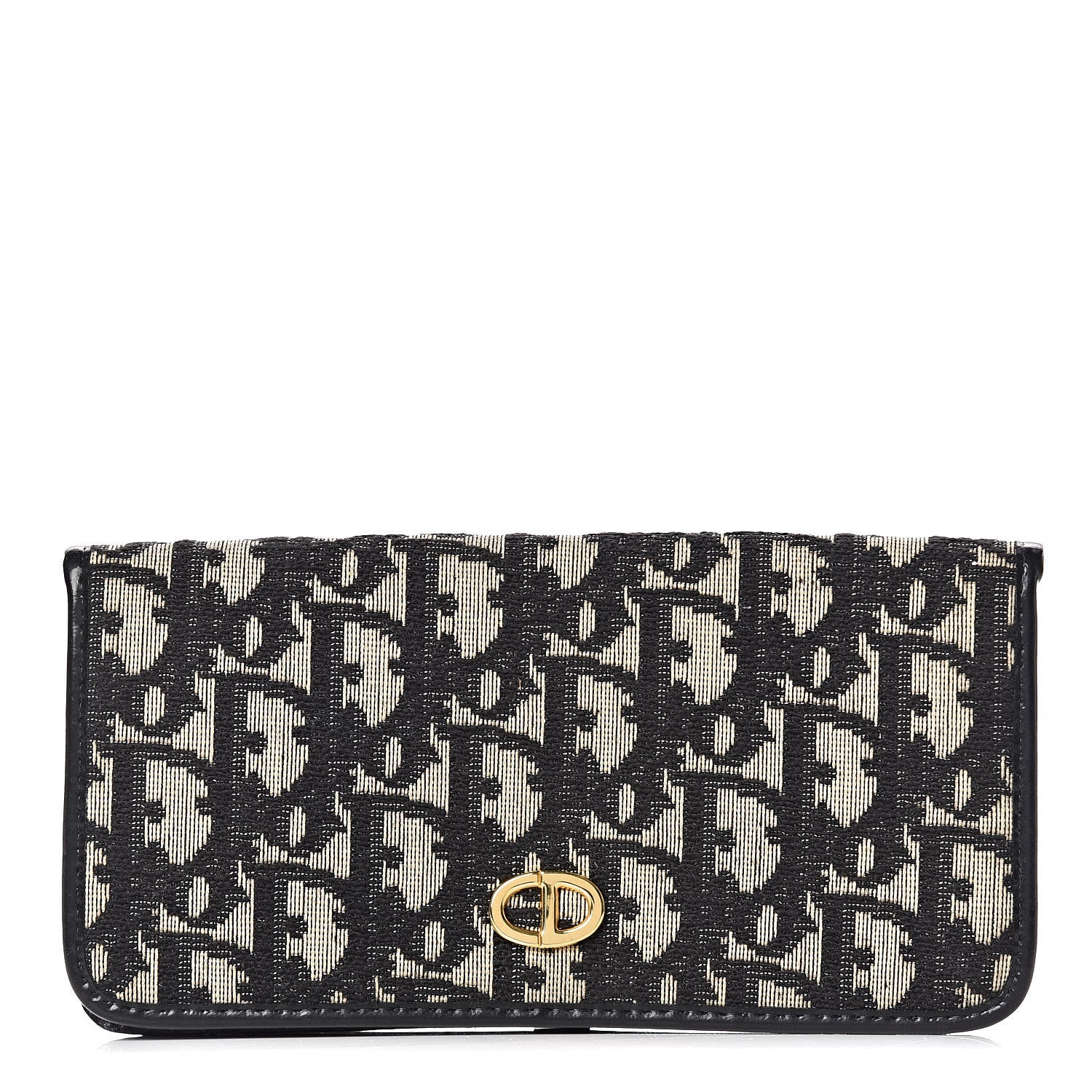 Christian Dior Monogram Flap Wallet Black 1 of 12