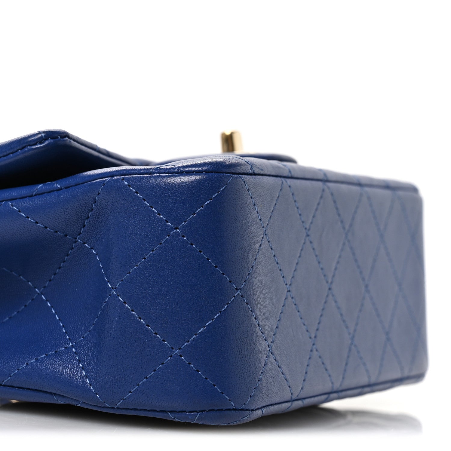 Chanel Lambskin Quilted Mini Top Handle Rectangular Flap Dark Blue 9 of 11