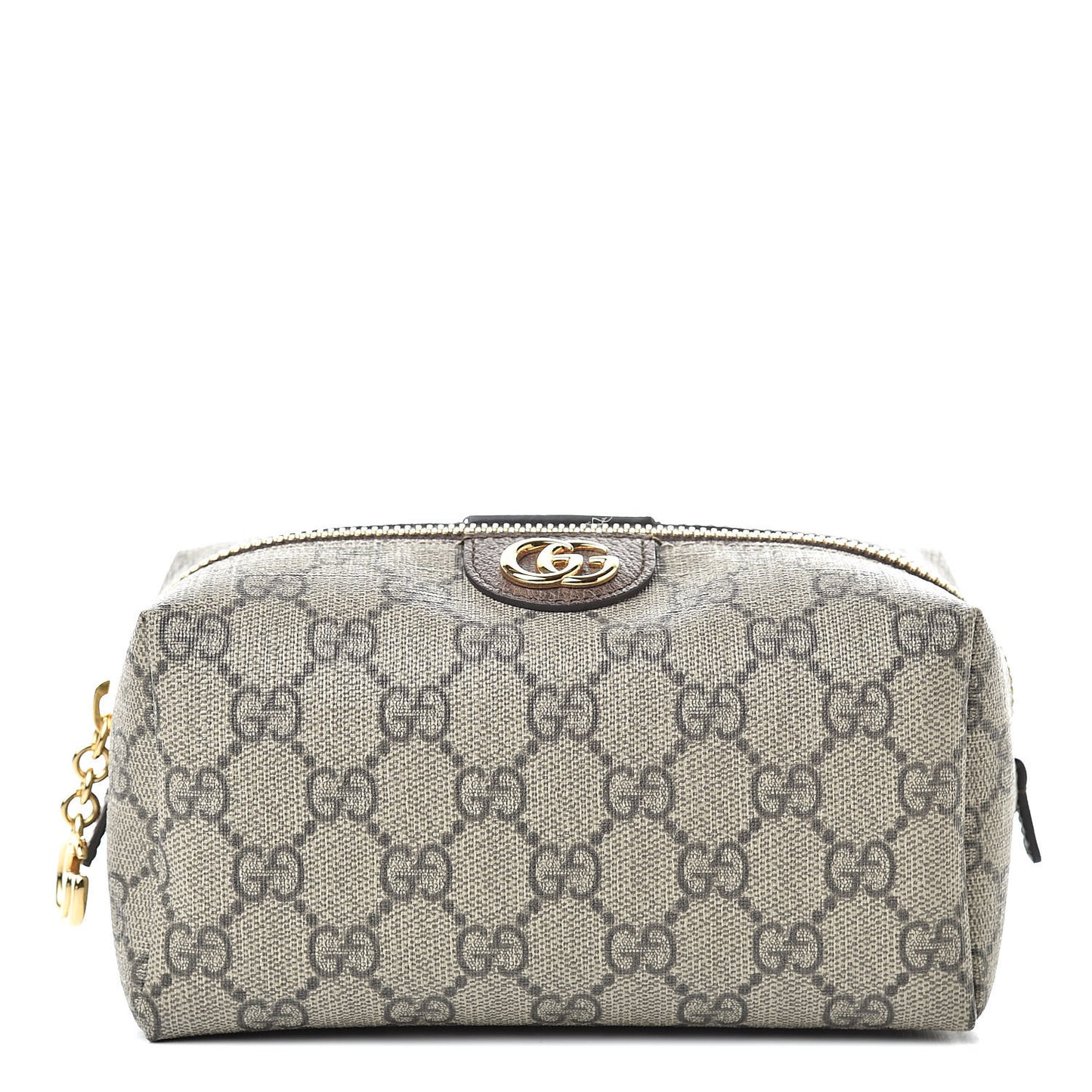 Soft GG Supreme Monogram Calfskin Medium Ophidia Cosmetic Case Beige Ebony New Acero
