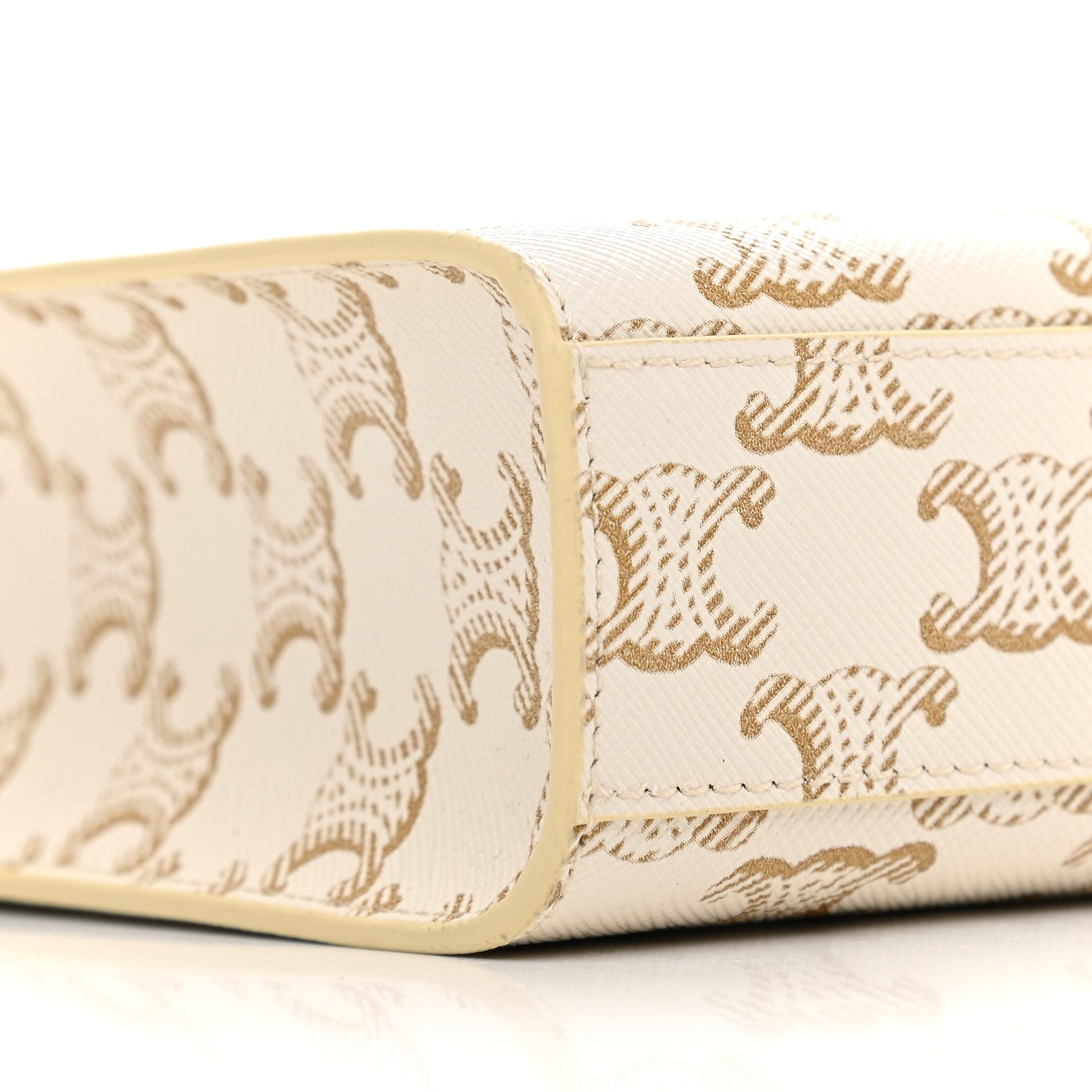 Celine Triomphe Canvas Calfskin Mini Vertical Cabas White 7 of 9