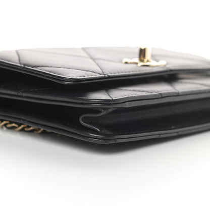Chanel Lambskin Quilted Trendy CC Wallet On Chain WOC Black 10 of 15