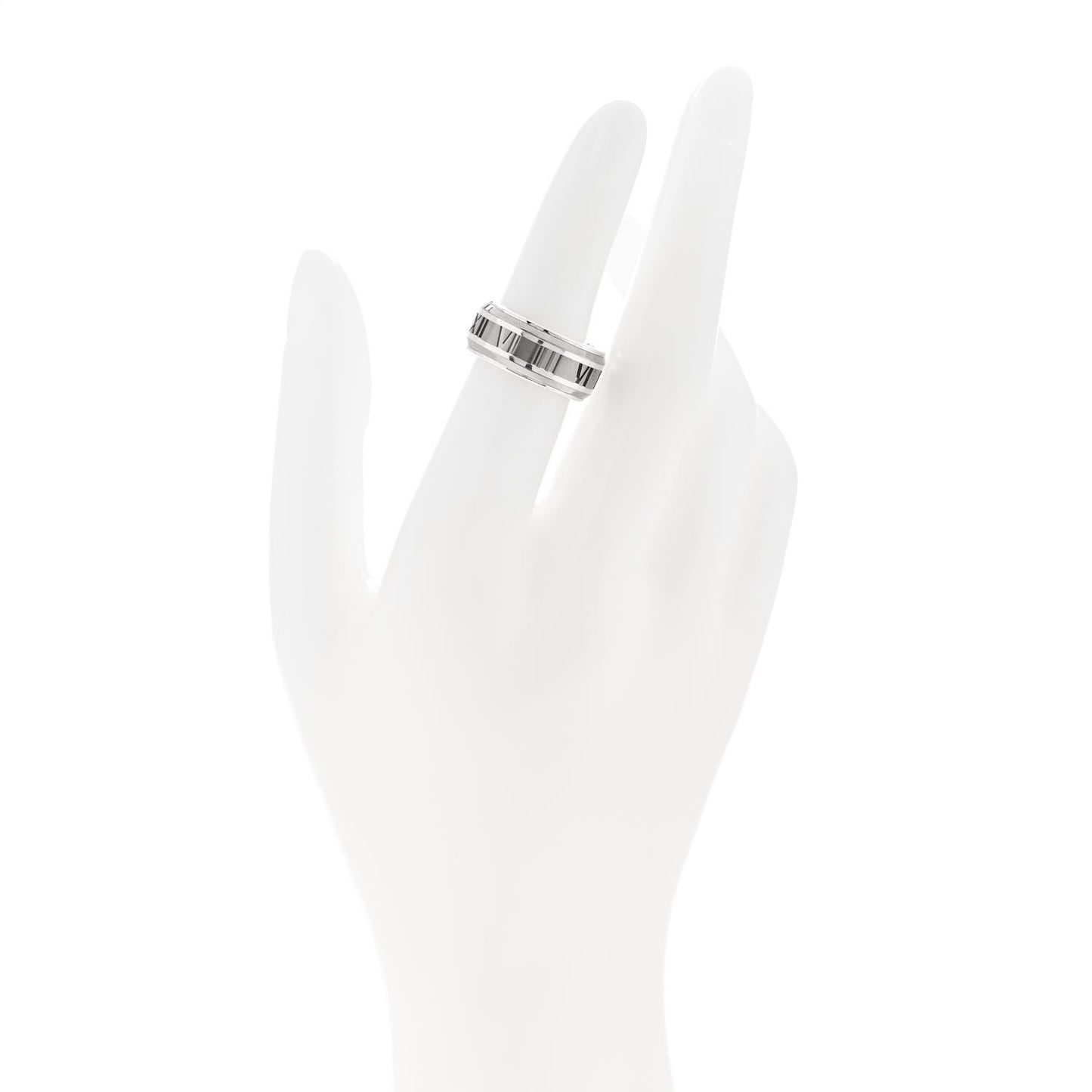 Sterling Silver Titanium Atlas Band Ring 50 5.5