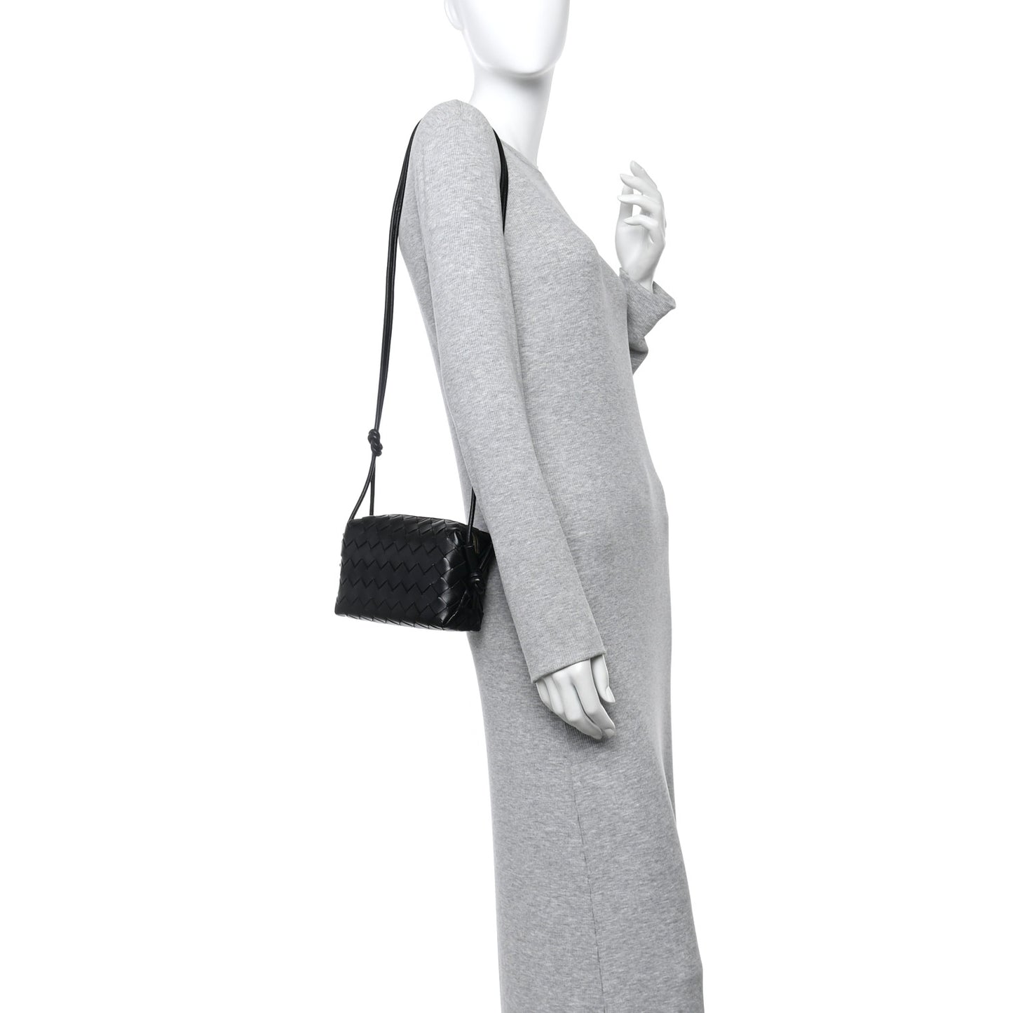 Nappa Intrecciato Mini Loop Camera Bag Black