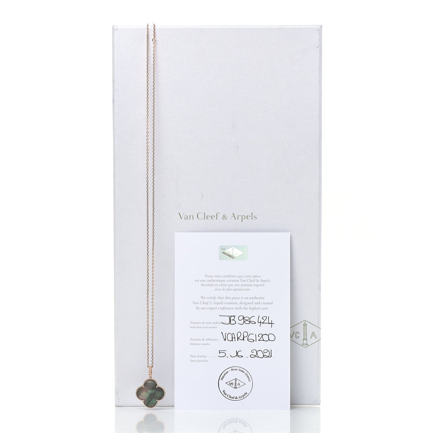 18K Rose Gold Gray Mother of Pearl Magic Alhambra Long Necklace