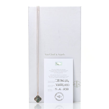 Van Cleef & Arpels 18K Rose Gold Gray Mother of Pearl Magic Alhambra Long Necklace 6 of 6
