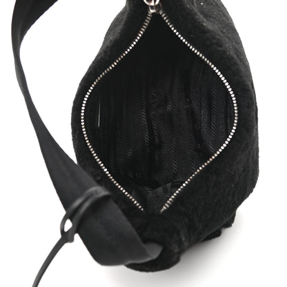 Prada Shearling Mini Re-Edition 2000 Bag Black 5 of 10