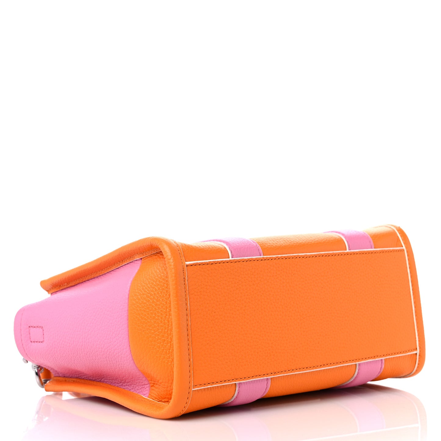 Grained Calfskin Small The Tote Bag Pink Orange