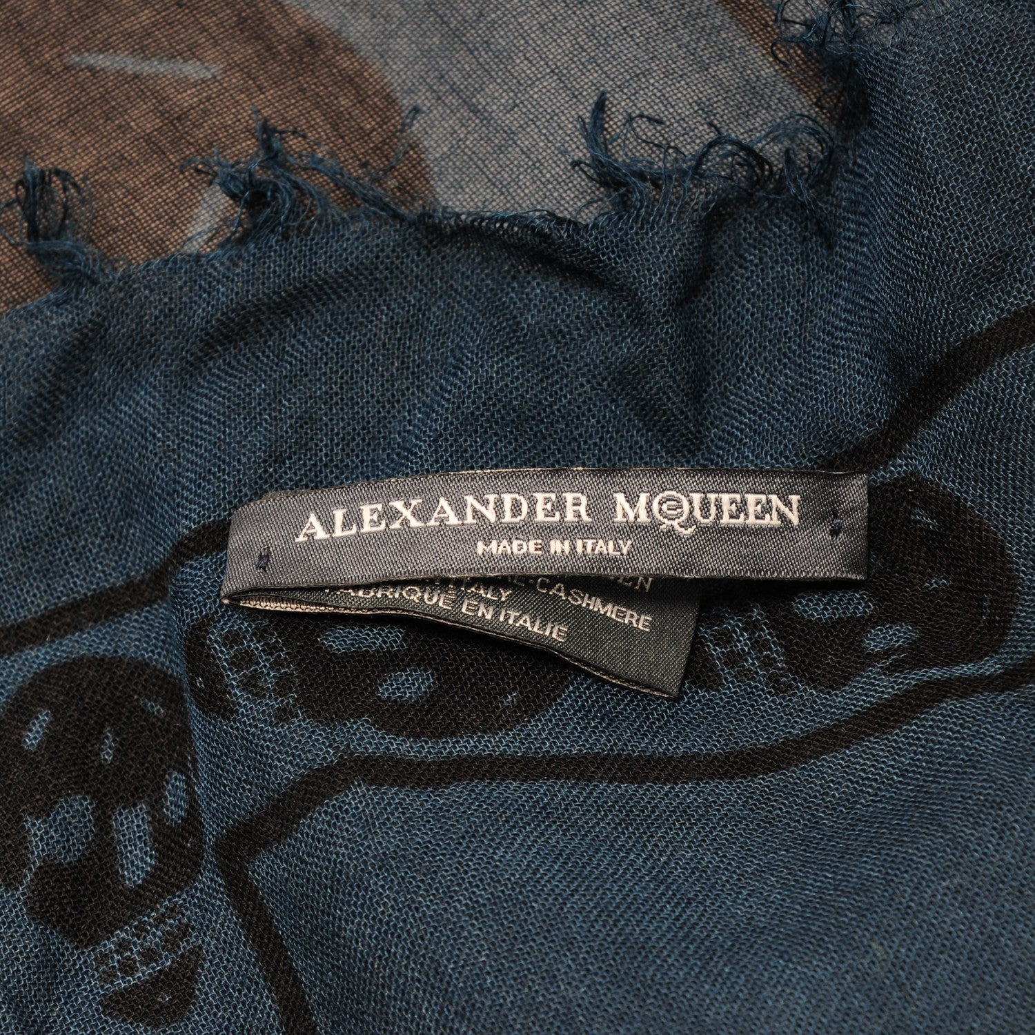 Alexander McQueen Modal Cashmere Skull Scarf Blue 4 of 5