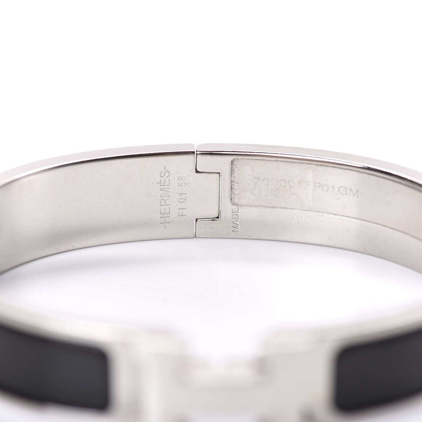Enamel Narrow Clic Clac H Bracelet GM Black
