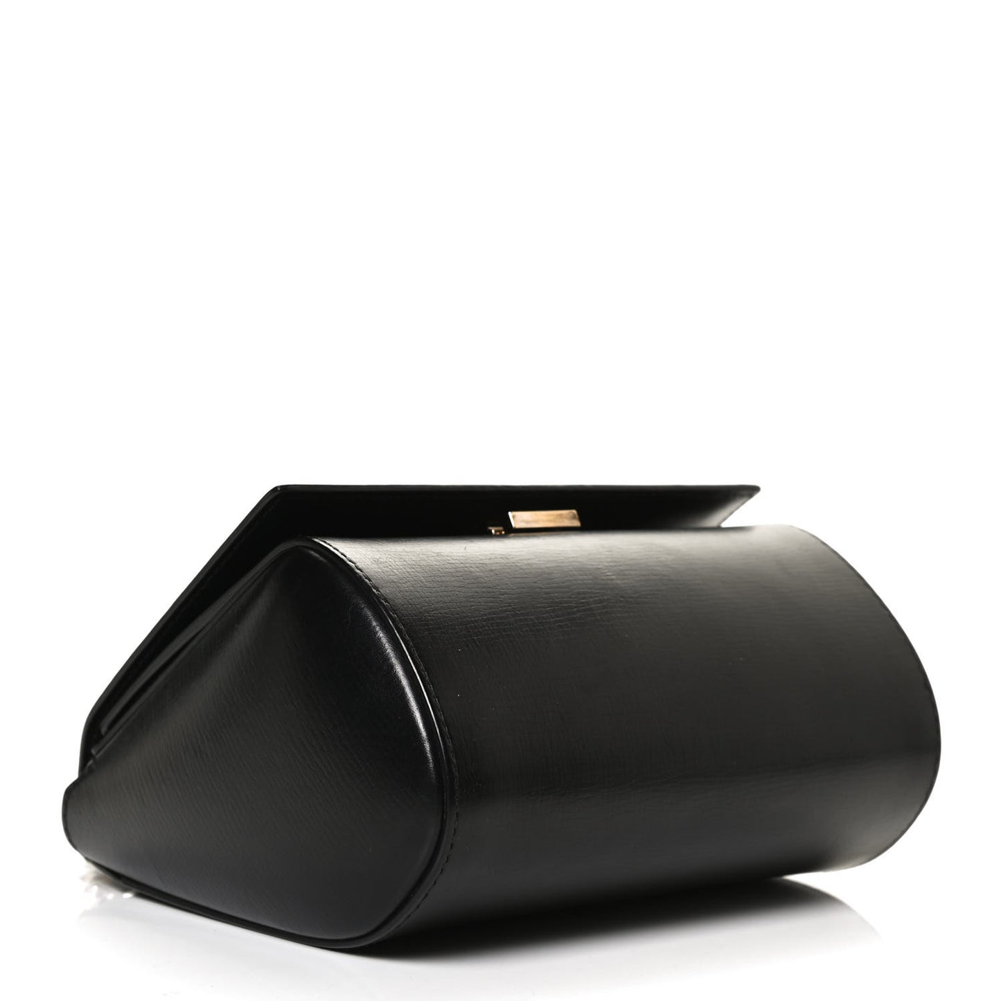 Textured Calfskin Mini Pandora Box Chain Crossbody Bag Black