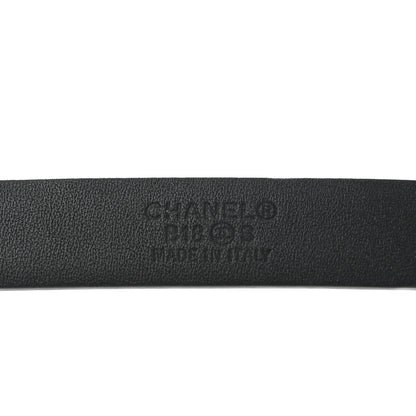 Chanel Calfskin Crystal Logo Belt 85 34 Black 5 of 9