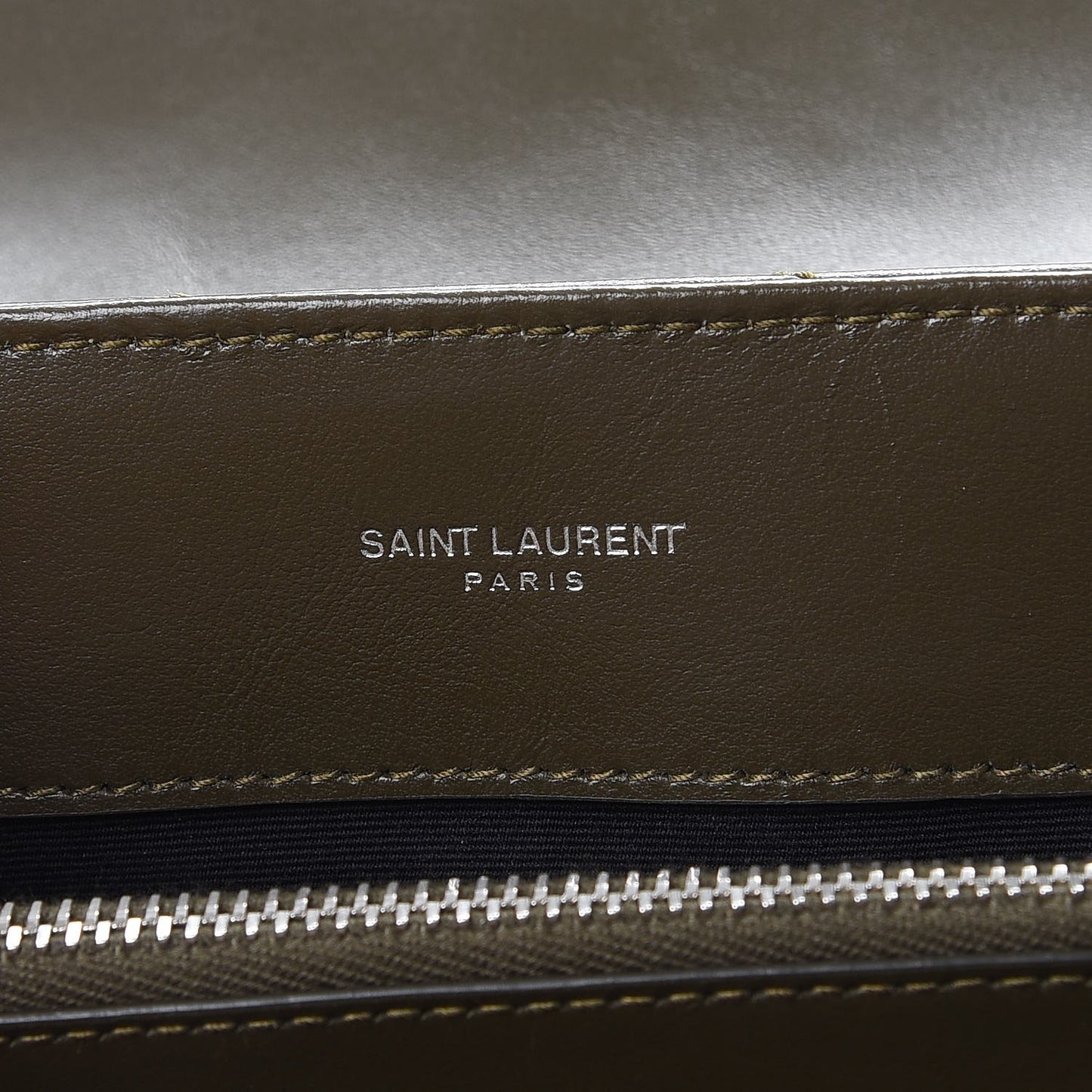 Calfskin Y Quilted Monogram Medium Loulou Chain Satchel Kaki Fonce