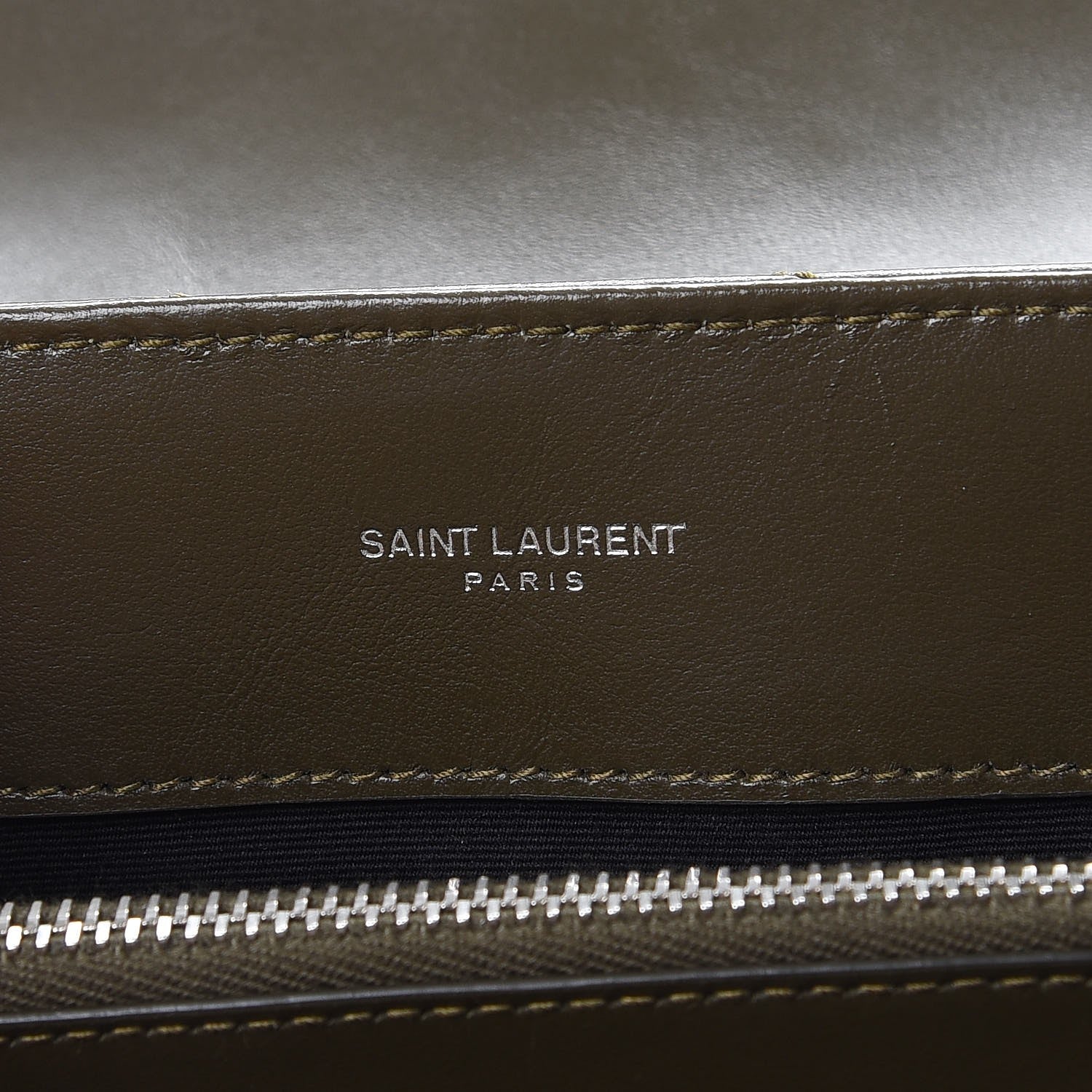 Saint Laurent Calfskin Y Quilted Monogram Medium Loulou Chain Satchel Kaki Fonce 6 of 8