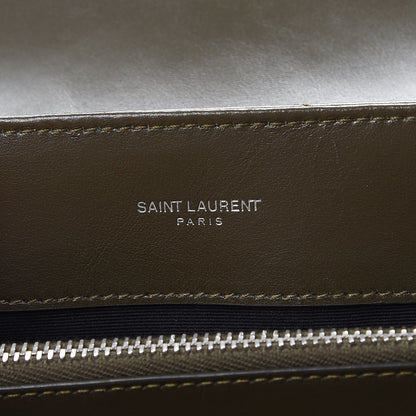 Saint Laurent Calfskin Y Quilted Monogram Medium Loulou Chain Satchel Kaki Fonce 6 of 8