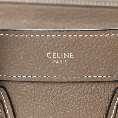 Celine Drummed Calfskin Nano Luggage Souris 7 of 12