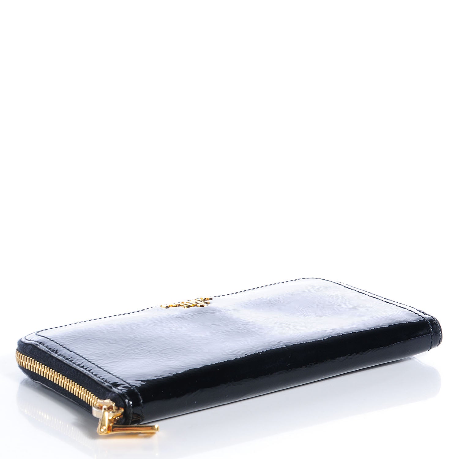 Prada Vernice Zip Around Wallet Black 5 of 12