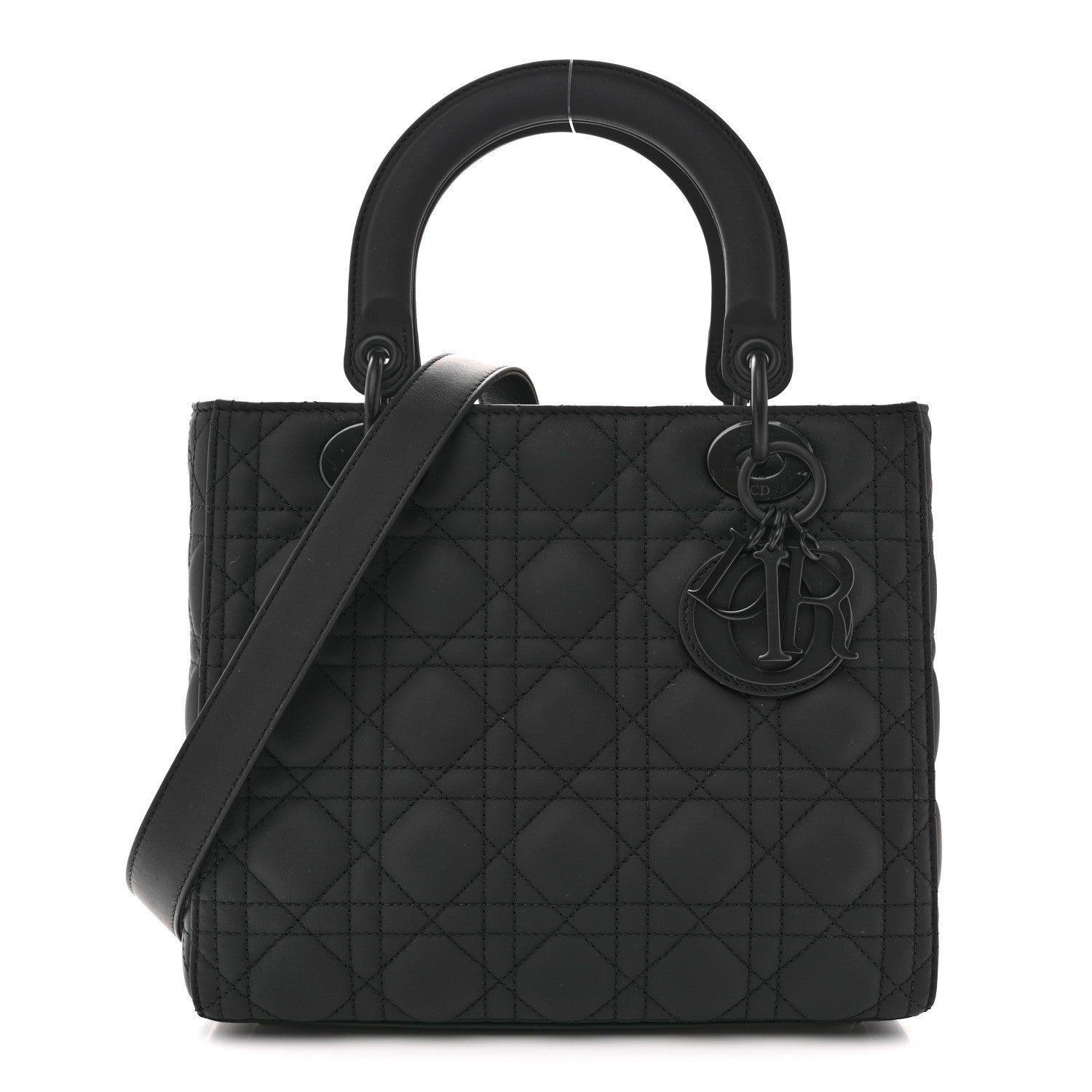 Christian Dior Ultra Matte Calfskin Cannage Medium Lady Dior Black 1 of 11