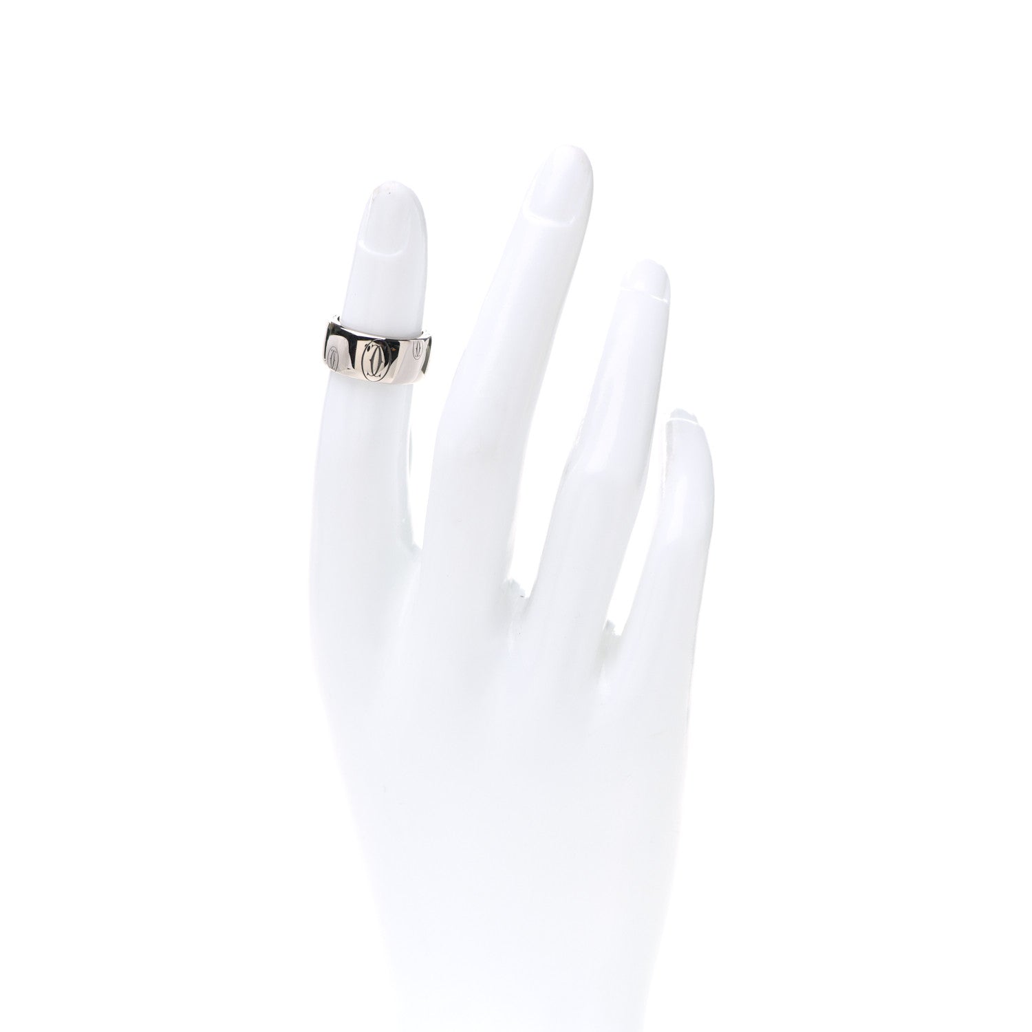 Cartier 18K White Gold 8mm Happy Birthday Band Ring 45 3.25 2 of 5