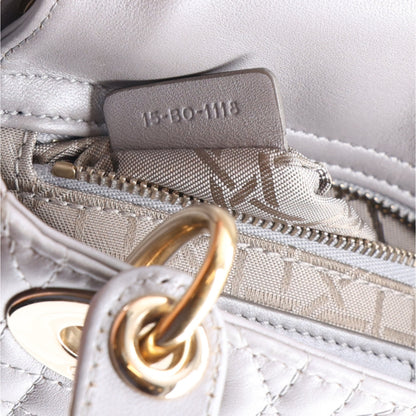 Christian Dior Lambskin Cannage Mini Lady Dior Grey 6 of 9
